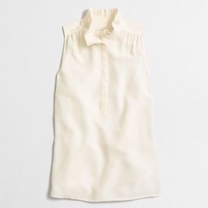 J Crew Cream Ruffle Cami Sz 8
